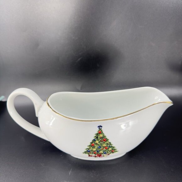 Sea Gull Fine China Jian Shiang Christmas Tree Gravy Boat Saucer Boat Porcelain - Picture 11 of 14